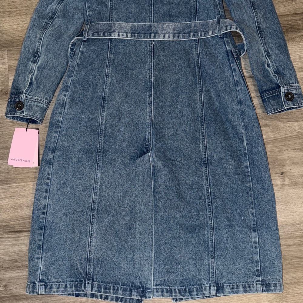 Avec Les Filles Blue Jean Jacket Coat - Picture 10 of 11